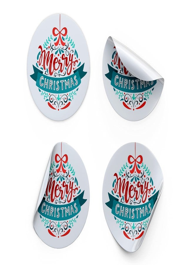 D2C Merry Christmas Round Stickers - Festive Designs, Self-Adhesive, Peel & Stick Labels for Gift Wrapping, Greeting Cards, Secret Santa, 1.5 Inch Pack of 90 - Image 1